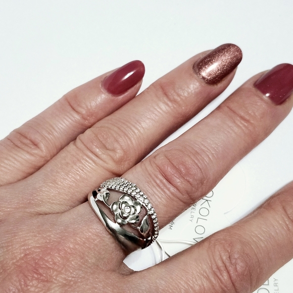 Silver ROSE🌹 ring size 7.5 - Picture 4 of 12